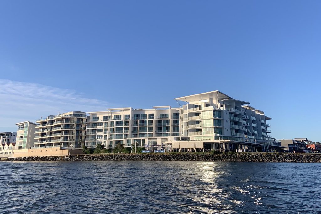 Ballina Hotel Accomodation, The Ramada Hotel, photographed from the water